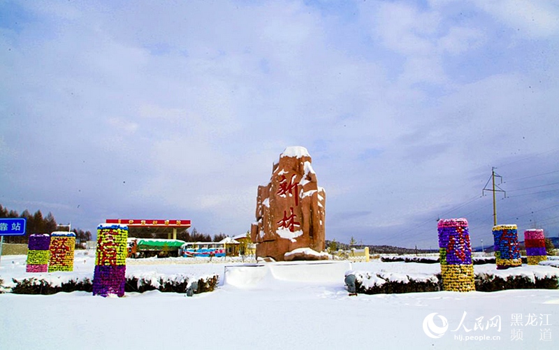 "中国爱情小镇"大兴安岭新林迎来浪漫初雪(组图)