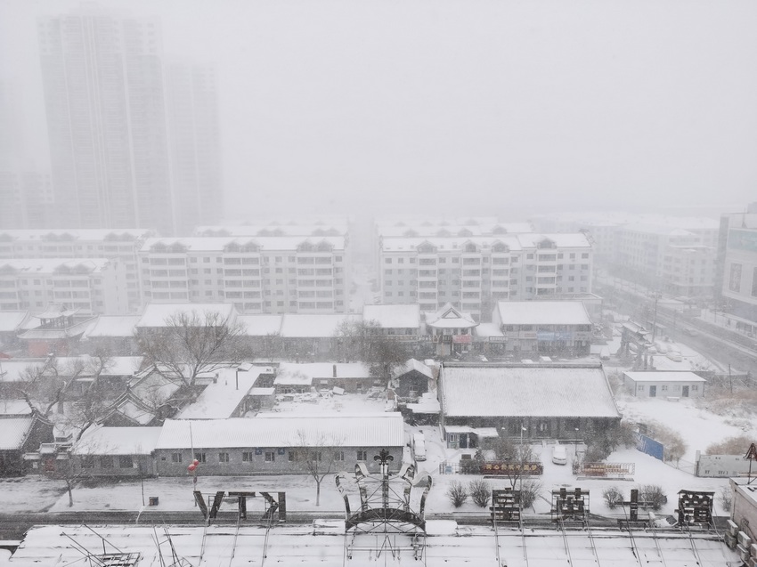 齊齊哈爾市區雪景。姚建平 攝