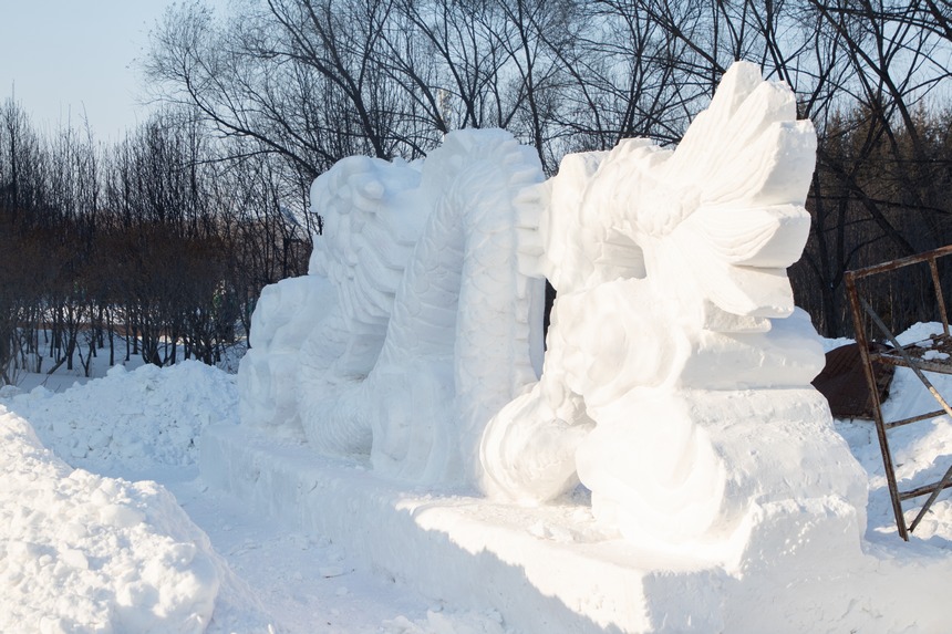 黑河市第六屆“浪漫雪城·童話黑河”小微雪雕創意設計比賽開幕
