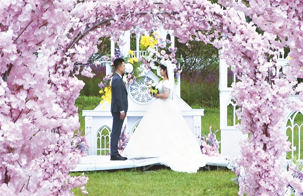 全省首個公園式婚姻登記處位於伊春市溪水公園。