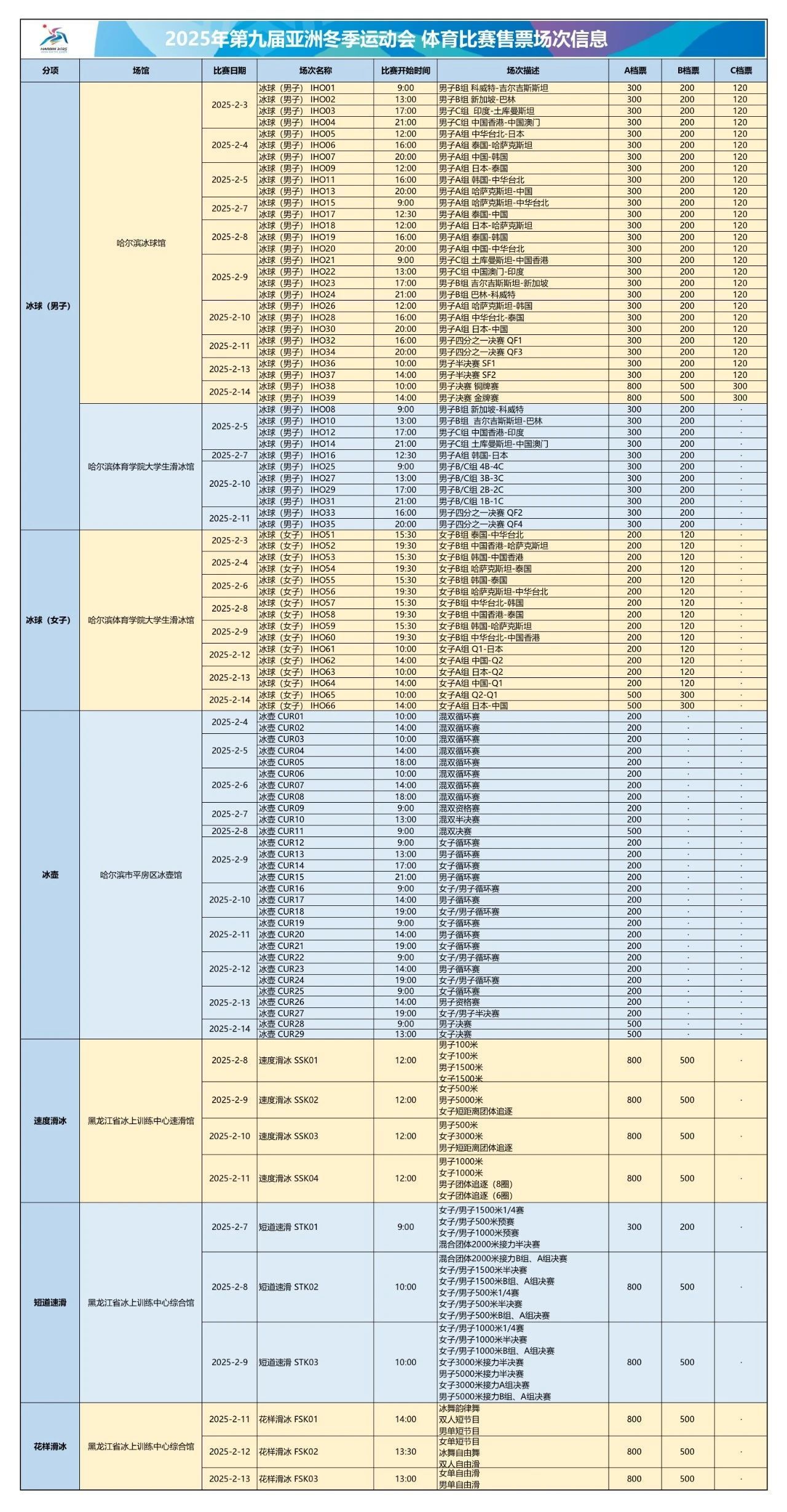 vsport登录2025年第九届亚洲冬季运动会体育赛事门票1月11日正式发售(图2)