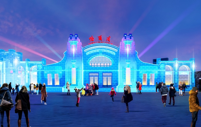 主形象大门效果图。图片由哈尔滨冰雪大世界提供