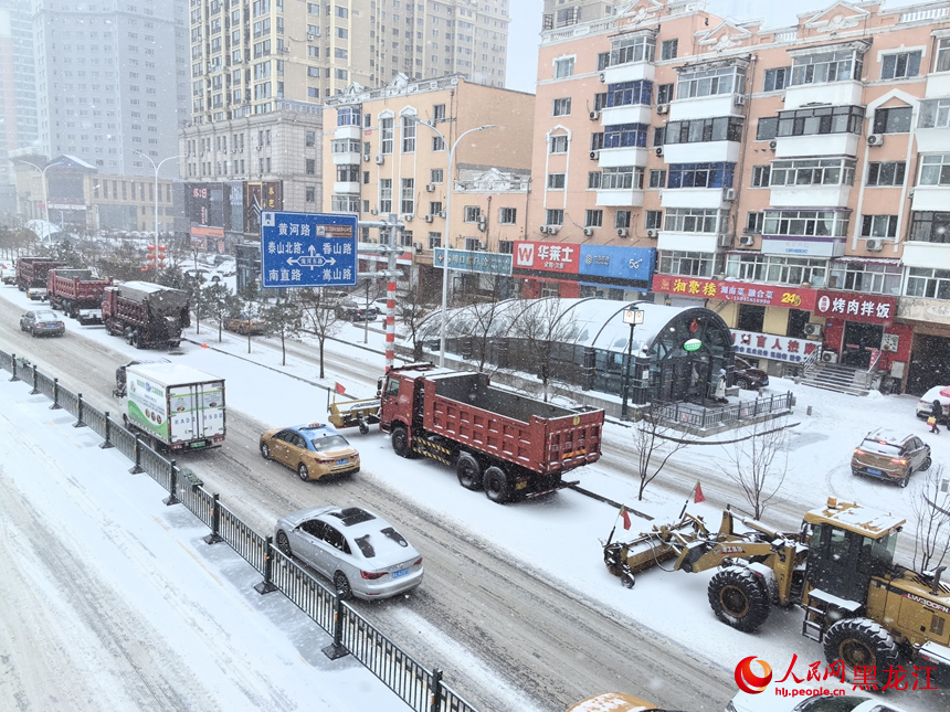哈尔滨再迎降雪天气 多部门守护冰城“冬日浪漫” 