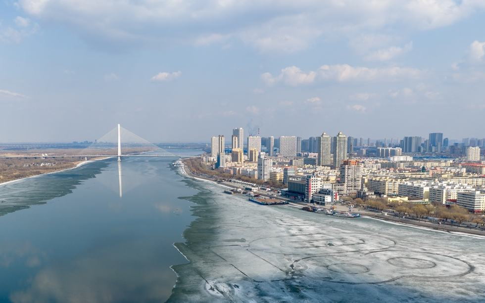 哈尔滨：半江春水半江冰 候鸟蹁跹报春来