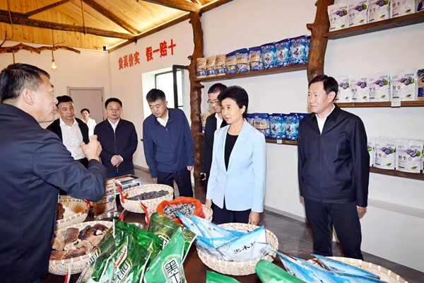 梁惠玲來到前哨林場，了解林下產品經營、特色生態旅游發展情況。