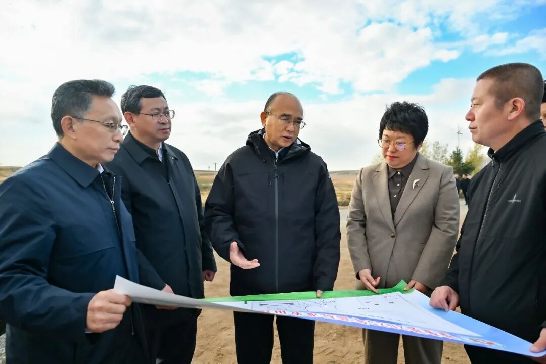 在望奎縣廂黃前頭村,許勤察看侵蝕溝治理和高標准農田建設情況。
